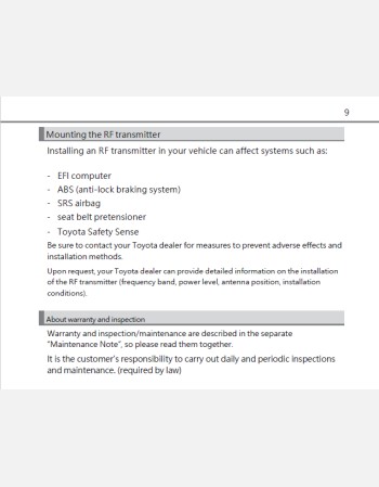 toyota alphard 2018-2019 owners manual in english